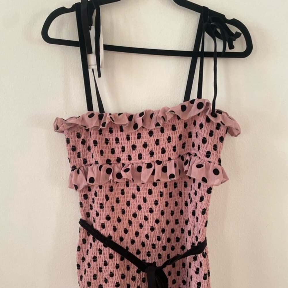 NWT LPA Fiorella  Pink Polka Dot Midi Dress - Picture 5 of 6